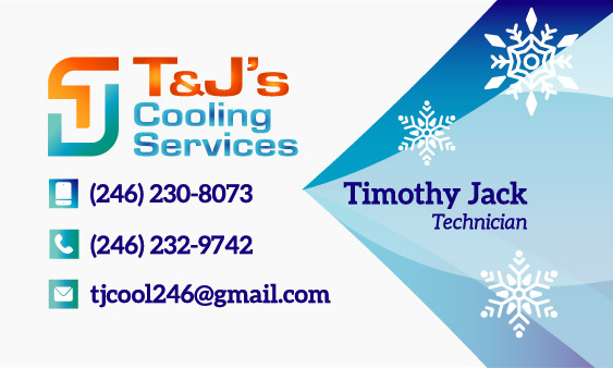 T & J's Cooling Services bcards ART-01